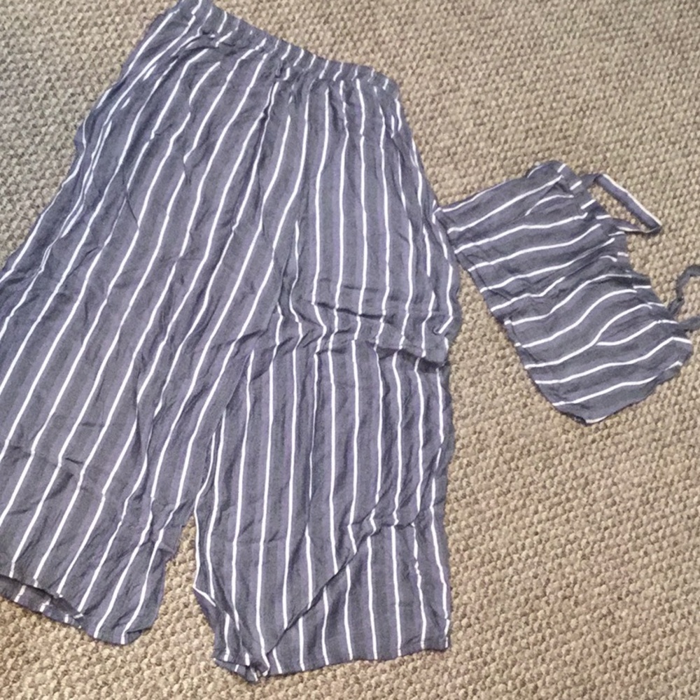 Co ord- crop top and wide leg crop pant
